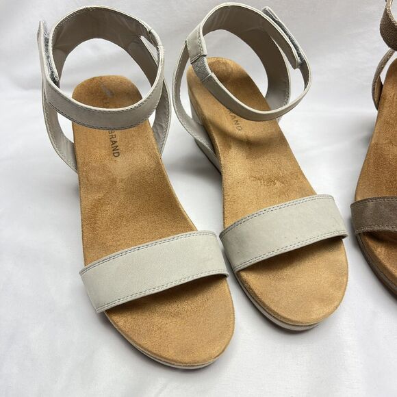 Lucky Brand Women's Lot KANOA & KARSTAN Ankle Strap Wedge Heel Sandals EUR 39 - Picture 2 of 13